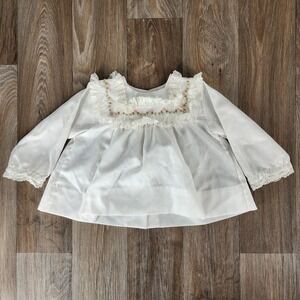 Vintage Alexis White Lace Embroidered Baby Girl Top 6 Months‎ 13-16 LBS